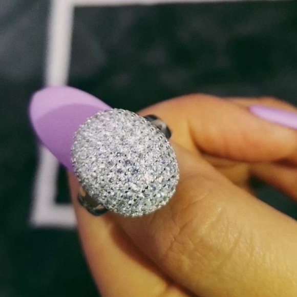 NEW BELLA ENGAGEMENT 925 STERLING SILVER DIAMOND RING, CUTE RING, SHINY RING. - Picture 3 of 7